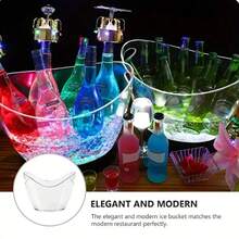 1pc Ice Bucket Suitable For Wine, Ice Cream, Champagne, 8L Transparent, Cool Summer. - View 5