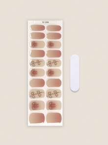 Cross-Border New Semi-Cured Gel Summer Toe Nail Stickers, Glitter Shiny Design, In Stock Wholesale, Waterproof And Long-Lasting - 藕粉色 - 查看 3