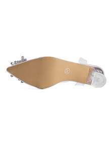 2026 Sparkling Crystal Peep Toe High Heel Sandals, Fashionable, Elegant, With Sparkling Ring Decoration - Silver - View 9