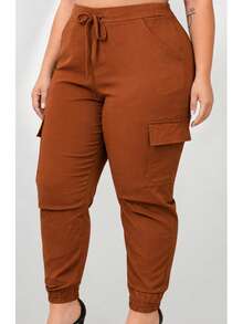 Women's Plus Size Cargo Jogger Pants G1 To G3 – Comfort And Style - Terracotta - View 7