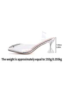 2026 Sparkling Crystal Peep Toe High Heel Sandals, Fashionable, Elegant, With Sparkling Ring Decoration - Silver - View 10