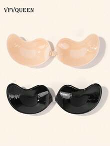 vfvQueen 1/2/4 piezas Sujetador adhesivo sin tirantes con forma de mango, lencería y pegatinas para el pecho de mujer, pegatinas con efecto push-up para el pecho en verano, efecto de pecho pequeño que se ve talla grande grande, por favor limpie el pecho antes de usar, el contacto con sudor y agua puede reducir la adhesión - Multicolor - Ver 28
