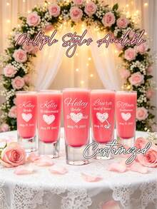 Souvenir Gelas Sloki Ulang Tahun ke-50 yang Dipersonalisasi – Gelas Sloki – Souvenir Pesta – Gelas Ukir Kustom – Ulang Tahun Penting – Set 12 Buah - beraneka warna - View 10