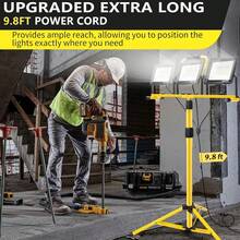 Tripod With 3 Portable LED Reflectors And Adjustable Height - Yellow - View 8