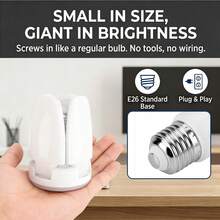 2 Pack LED Garage Light Bulbs, 28W Mini LED Garage Ceiling Light With 4 Adjustable Panels, 2300 Lumens LED Garage Light Bulb, E26 6500K Daylight/3000K Warm White Ultra Bright Deformable LED Bulb For Garage, Kitchen, Indoor, Living Room, Attic - 28W-white - View 4