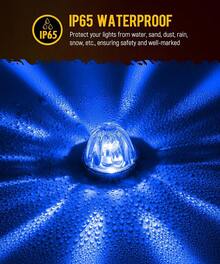 2pcs Blue Glass Watermelon Marker Lights With Stainless Steel Bezel For Trucks And Off Road Vehicles - A - View 6