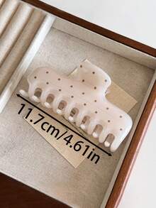 2件/1件 女款 11.7cm/4.61in 白色波點大號髮量輕量塑料髮夾，時尚百搭高級優雅極簡純色髮夾，適用於日常、外出、休閒、派對、通勤、海灘、度假、髮型造型、馬尾、盤髮、洗臉、洗澡、化妝、穿搭，髮飾（字母為單面且無意義） - 彩色 - 查看 2
