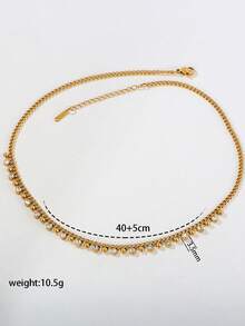 Fashionable Colored Zirconium Stainless Steel Necklace - Luxurious And Exclusive Collar Chain For Women - Multicolor - View 5