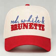 1pc Dual-Color Letter Embroidered Trucker Hat, Adjustable Design, Suitable For Outdoor Activities, Travel And Running - BRUNETTE - View 9