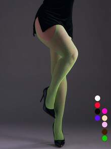 1pc Sexy Elastic 4-Way Open Crotch Tight Leggings, Full Leg Shiny Rhinestone Hollow Fishnet Tights, Women's Fashion Versatile Y2K Pantyhose, Suitable For Christmas, Halloween, Party, Gathering, Date, Socializing - Multicolor - View 24