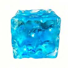 1pc Popular Oversized Ice Cube TPR Squeeze Toy, Realistic Ice Crystal Texture Stress Relief Squeeze Toy, Cool Summer Desktop Decoration, Suitable For All Ages Multi-Holiday Surprise Gift Set - 彩色 - 查看 5