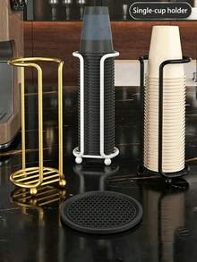 1pc Disposable Paper Cup Holder, Minimalist Paper Cup Storage Rack, Multi-Functional Desktop Coffee/Tea Cup Organizer (Cups Not Included) - Multicolor - View 2