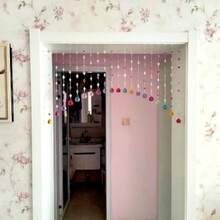 Crystal Beaded Curtain, Multicolor Hanging Door Decoration With Acrylic Balls, Rainbow String Room Divider - Clear Pink Blue Yellow Silver - View 5