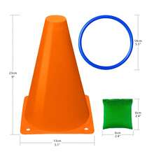 Throwing Game Set With Flag Bucket, Bean Bags And Plastic Rings, Suitable For Sensory Training Outdoor Throwing Games; Colorful Rings; Suitable For Pool Games, Pool Parties, Teenager And Adult Party Games Pool Toys, Suitable For Halloween/Christmas/Thanksgiving Activities - Multicolor - View 10