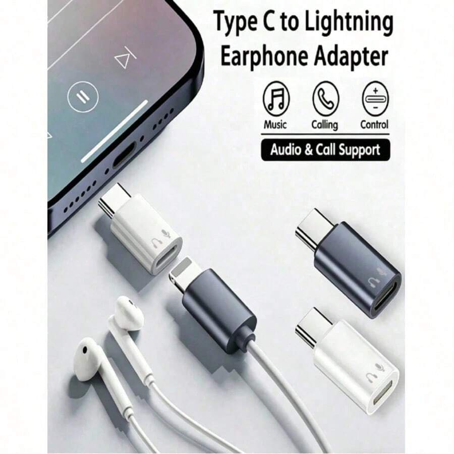 Type-C To Lightning Audio Adapter, USB C Male To Lightning Female Headphone Converter - 彩色 - 查看 1