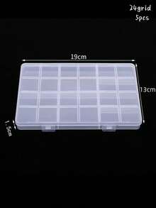 1 pieza Caja de almacenamiento de plástico transparente, caja de plástico con 6/7/12/24 compartimentos, caja/contenedor de almacenamiento de rhinestones de arte de uñas Y2K, adecuado para lentejuelas de uñas, rhinestones, pendientes, cuentas de joyería, accesorios pequeños (transparente) - Multicolor - Ver 18