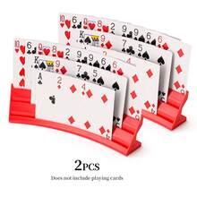 1pc/2pcs/4pcs Poker Card Holder, Curved Design Hands-Free Card Stand, Suitable For Elderly And Arthritis Patients, Stackable Plastic Card Storage Rack, Ideal For Family Game Night Party Card Games - View 15