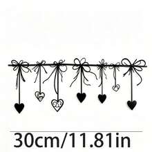 Metal Wall Art, Romantic Heart And Bow Design, Perfect For Hanging In Bedroom Or Entryway, Ideal Choice For Love-Themed Decor, Also A Great Gift For Valentine's Day - A - View 12