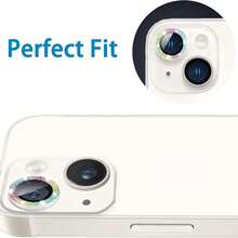 9pcs Glitter Colorful Camera Lens Protector Film, Compatible With IPhone 17 6.3 Inch, [AR+AF] High Definition Transparent Tempered Glass Lens Cover, 9H Scratch-Resistant Independent Metal Shiny Ring, Compatible With Phone Case, Easy Installation, Shiny Colorful - Multicolor - View 4