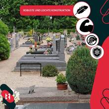KOTARBAU® 78cm Foldable Cemetery Bench, Weatherproof Powder Coated Steel & Plastic Metal Bench, Outdoor Garden & Park Seating For Graveyard - Default - View 8