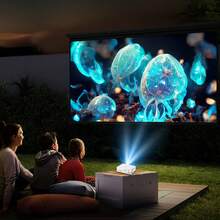 便攜式迷你 Full HD 有線投影機,僅支援有線連接,無 WiFi 無藍牙,內建喇叭與遙控器,可搭配手機與平板使用,多國插頭 EU/UK/US/AU,適合家庭劇院、辦公室、宿舍、旅行的小型電影投影機 - 白色 - 查看 4