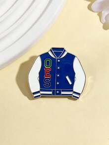 1pc Fashionable Vintage Clothing Brooch, Suitable For Daily Wear And Anniversary Accessory Pin - Blue and White - View 3