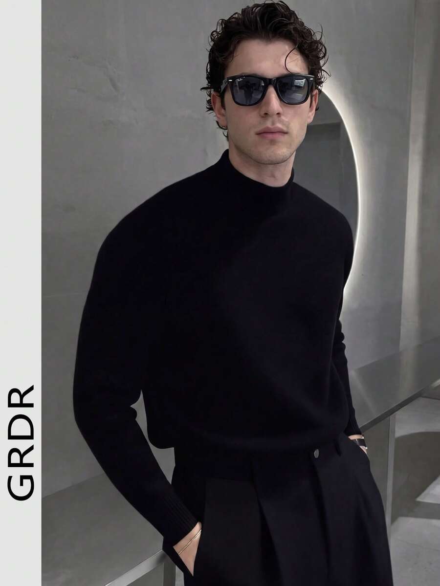 GRDR Autumn/Winter New High Neck Soft Pullover Sweater, Casual Knit Warm Top Base Layer