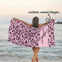 Personalized Custom Microfiber Towel, Bright Colorfast Print, Soft Absorbent Towel Dual Use As Blanket For Beach Pool Travel, Custom Souvenir Gift For Vacation Bachelorette Party - Multicolor - View 2