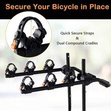 3-Bike Mounted Rack, Trunk Mount Bike Rack With Adjustable Length And Angle - Default Title - View 4