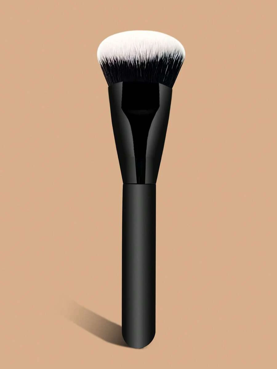 1pc Face Makeup Brush, Angled Design To Fit Facial Contours, Create Perfect Makeup, Professional Makeup Tool, Soft Bristles, Convenient For Home And Travel, Ideal Gift For Makeup Lovers - Black - View 1