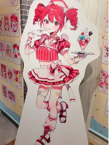 Anime Female Character Virtual Idol High-Definition Printed 2D Manga Style Acrylic Standee, Creative Desktop Decor Display Ornament, Exquisite Collectible Craft, Detachable Main Character Standee + Premium Modular Base, Easy Assembly, Personalized Decor, Great For Collection And Gift - Multicolor - View 3