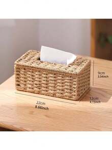 Bohemian Style Hand-Woven Tissue Box, Vintage Desktop Tissue Storage Box, Universal For Home And Office, All-Season Design - Multicolor - View 4