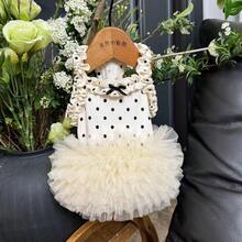 1pc Female Dog/Cat White Polka Dot Lace Ruffle Bow Decor Ballet Tutu Pet Dress, Breathable Soft Princess Style Pet Outfit, Suitable For Small Dogs And Cats, Ideal For Daily Wear/Photos/Parties - Multicolor - View 8