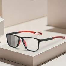 Paquete de 3 elegantes gafas de lectura rectangulares con cambio de color, unisex. - Gris + Rojo + Amarillo - Ver 6