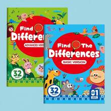 1pc Find The Difference Hidden Picture Book, Brain Teaser Coloring Activity, Attention Training Toy For Kids, Preschool Educational Gift - Multicolor - View 12