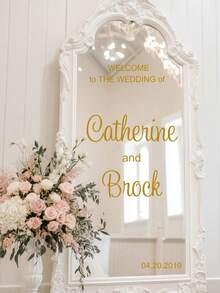 Pegatina de espejo personalizada para el plano de asientos de boda - Decoración de señalización de boda, pegatina de boda DIY, regalo para novio, mamá, amigo, sala de té, hogar, jardín, oficina, graduación, inauguración de casa, decoración navideña, regalo de decoración del hogar - Multicolor - Ver 4