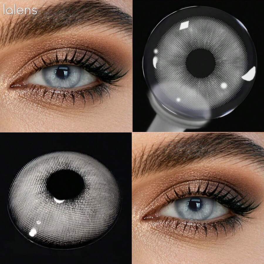 Lalens 一副6个月用量的一次性隐形眼镜，直径14.2mm，基弧8.6mm，小瞳孔，托帕石色，适合浅色和深色瞳孔，外观自然，是女性和女孩的理想之选，非常适合春季，Y2K韩版时尚设计，适合生日派对、学生返校、时尚妆容和眼部美妆。