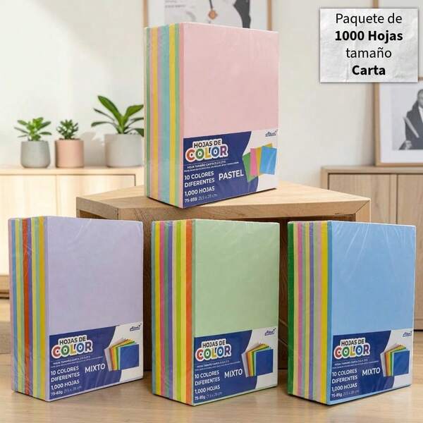 Hojas De Color Pastel Y Mixto Papeleria Aesthetic Paquete 1000 Hojas Papel Bond Carta Para Apuntes Bonitos Origami Y Manualidades Uso Escolar Y Papeleria
