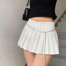1pc Fashionable Heart-Shaped Rhinestone Waist Chain Metal Braided Belt, Suitable For Women's Summer Versatile Personalized Elegant Dress, Cute - Love 1 - View 9