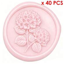 40 PCS 3D Embossed Hydrangea Wax Seal Stickers, Wedding Invitation Envelope Seal Stickers, Self-Adhesive Flower Stickers, Perfect For Invitations And Gift Packaging - Pink Hydrangea - View 10