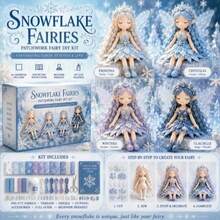 冰雪鄉村風雪花仙女手工縫製套件，預裁布料，適合放鬆與冬季房間裝飾 - 彩色 - 查看 3