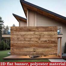 2D Flat Banner 1pc Brown Wood Background Wedding Bride Shower Birthday Party Banner Backdrop Decoration Photography Studio Prop, Polyester Material - A - View 5