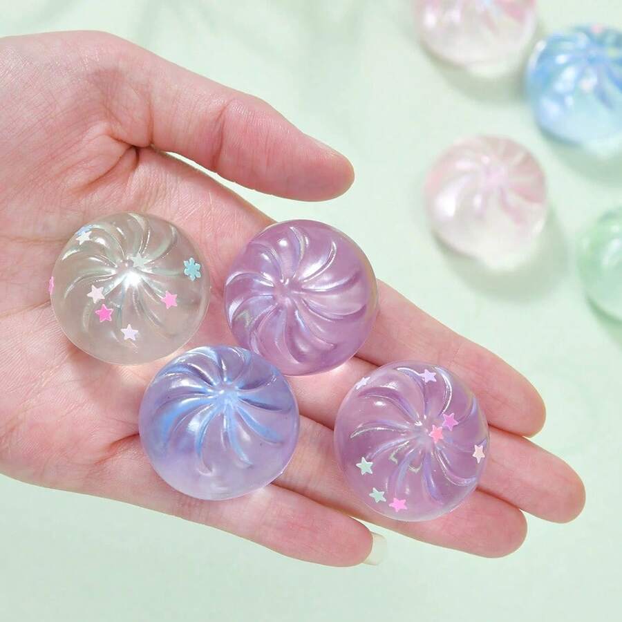 4pcs Hot-Selling Creative Stress Relief Fake Bun Expression Realistic Food Slow Rebound Toy