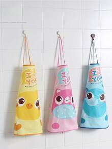 3pcs Cartoon Children Apron Set, Kids Housework Apron, Baby Feeding Bib, Painting Smock, Play Waterproof Sleeveless Apron, Back To School, First Day Of School - Multicolor - View 3