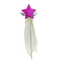 1pc Luxury Glitter Star Decor Stick With Silver Mini Wings & Star Printed Ribbons,Halloween - Multicolor - View 12