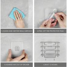5pcs Strong Adhesive Wall Hooks Spare Parts, No-Drill Damage-Free Wall Hooks, Suitable For Bathroom Sink, Kitchen Storage Rack Wall - Clear - View 2