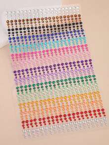 900pcs/Sheet Colorful Eyes Diamond Decoration Stickers Holiday Party Masquerade Short Video DIY Accessories Concert Bar Shiny Face Costume Stickers,Concert Look,Face Gems - Multicolor - View 4