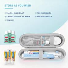 1pc Universal Portable Toothbrush Travel Case, EVA Electric Toothbrush Travel Case - Shockproof Waterproof Storage Box, Large Capacity, Can Store Toothbrush, Brush Head, Charger And Accessories, Suitable For Storing And Protecting Your Toothbrush During Travel And Business Trips - Multicolor - View 5