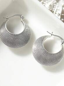 DIYCCPC Elegant Luxury Geometric Circular Pendant Earrings, Exquisite Jewelry For Women - Antique Silver - View 8