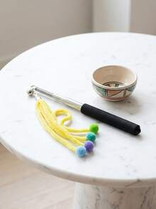 1pc Cat Teaser Wand With Bell Replaceable Hanging Tassel Pom-Pom Refill Indoor Cat Exercise Toy To Relieve Boredom & Stop Furniture Scratching Pet Supplies - Multicolor - View 3